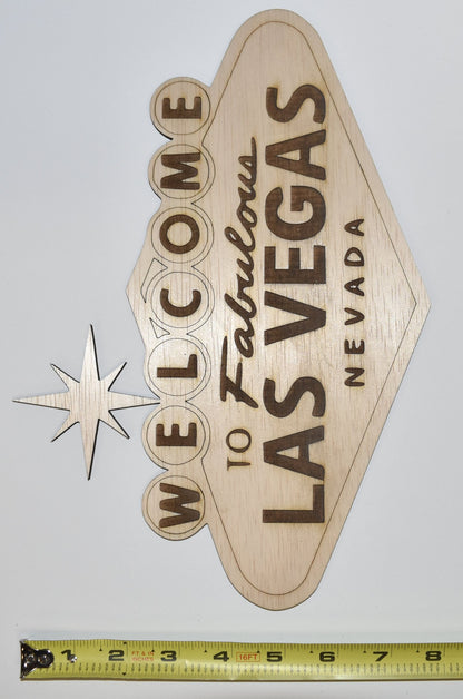 Welcome to Las Vegas Wood Sign Wooden Hanging Decor Made in USA LA149-WL