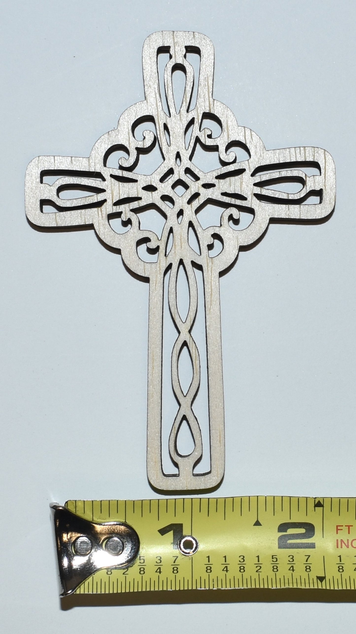 Cross Small Detailed Wood Sign Wooden Hanging Decor Made In USA LA155-WL