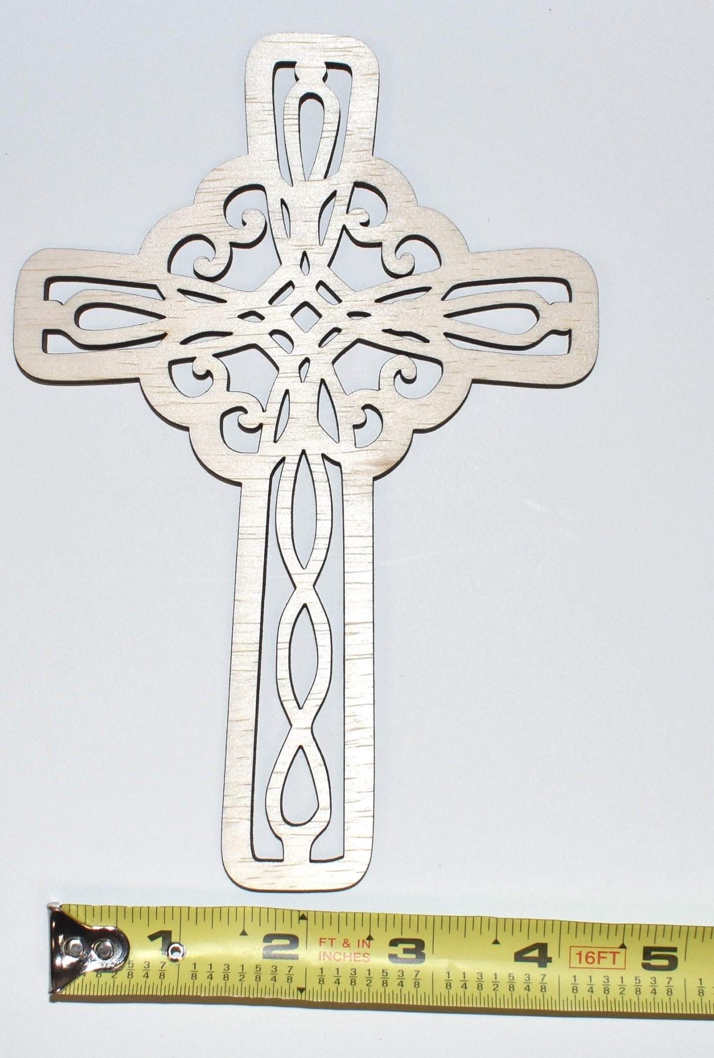 Cross Detailed Wood Sign Wooden Hanging Decor Made In USA LA156-WL