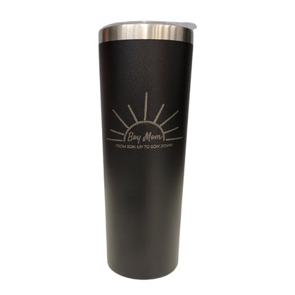 Boy Mom From Son Up to Son Down Black 20oz Skinny Tumbler LA5014