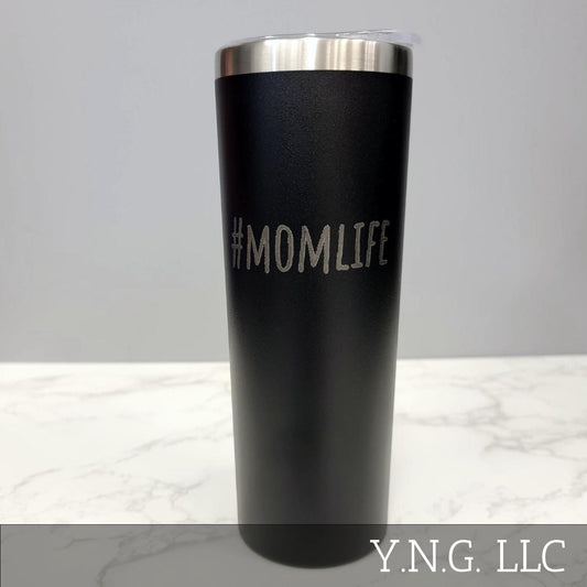 Hashtag MomLife Mom Life Black 20oz Skinny Tumbler LA5016