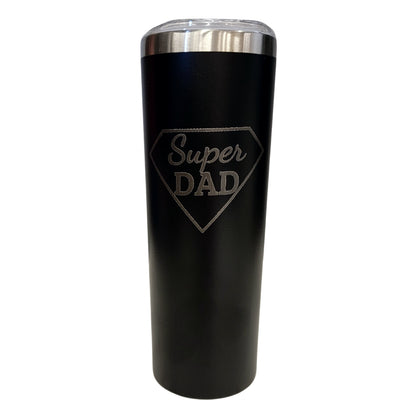 Super Dad Black 20oz Skinny Tumbler LA5026
