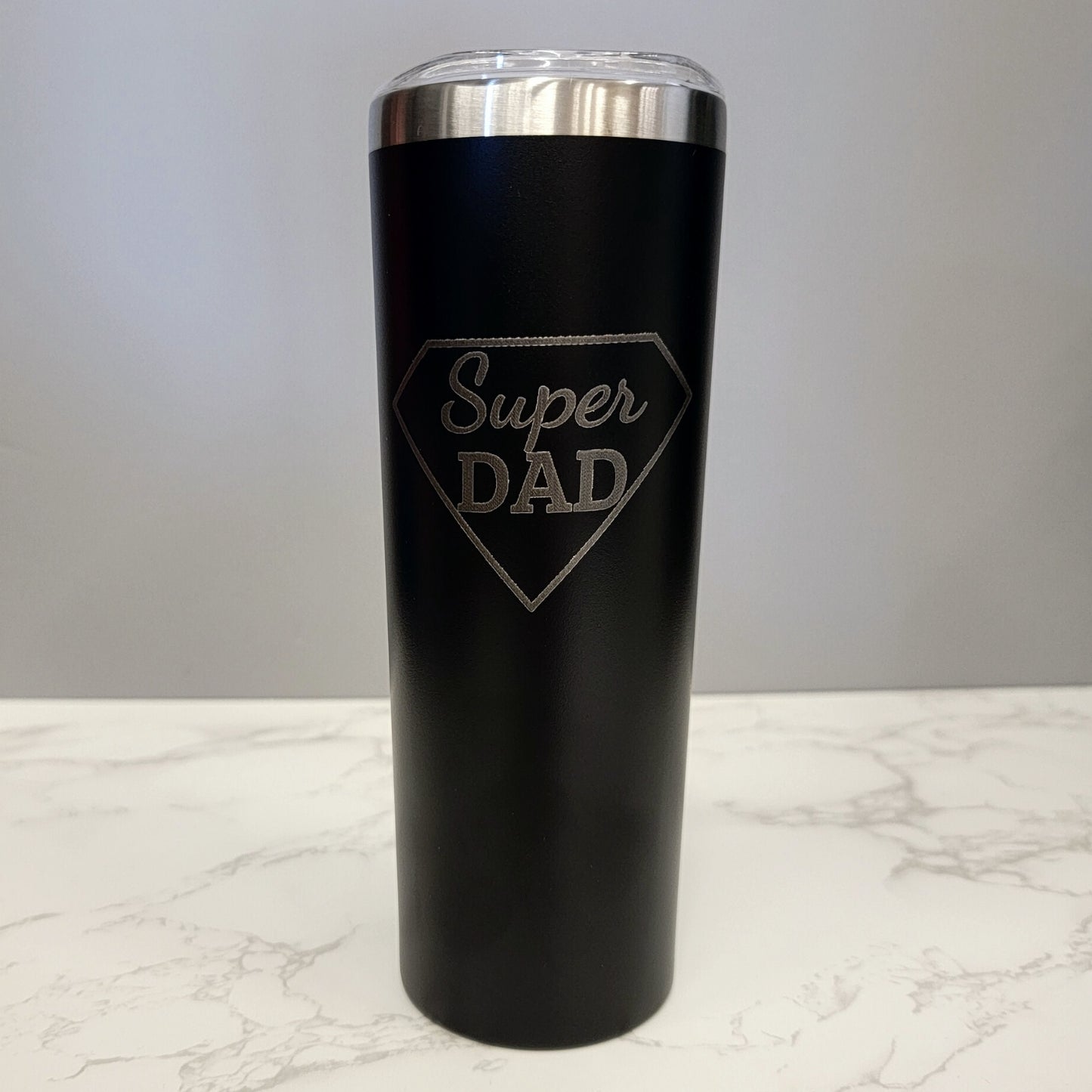 Super Dad Black 20oz Skinny Tumbler LA5026