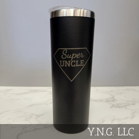 Super Uncle Black 20oz Skinny Tumbler LA5029