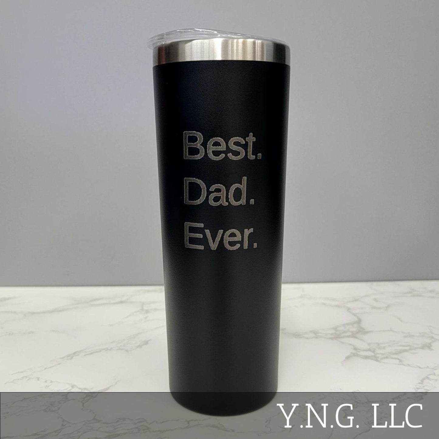 Best Dad Ever Black 20oz Skinny Tumbler LA5032