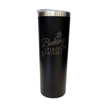 Baking Spirits Bright Gingerbread Black 20oz Skinny Tumbler LA5034