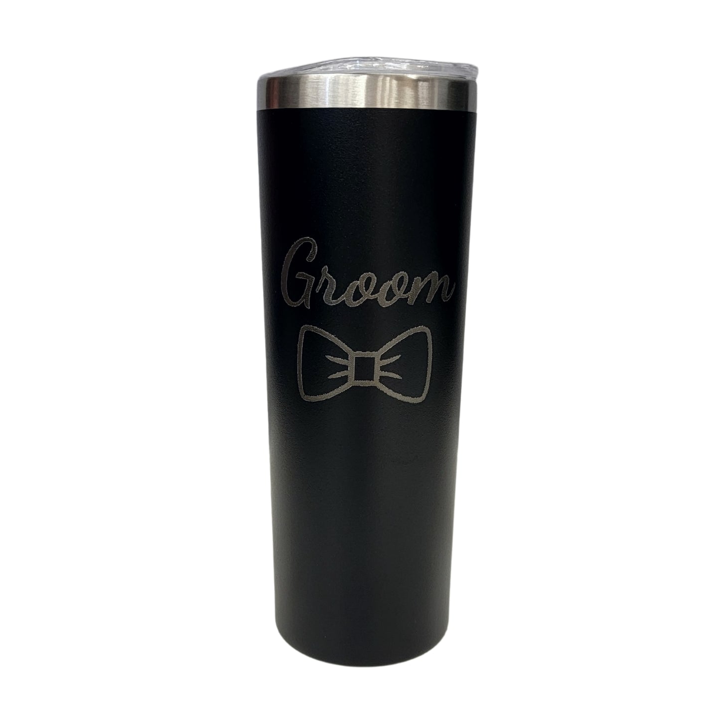 Groom with Bowtie Bow Tie Black 20oz Skinny Tumbler LA5048