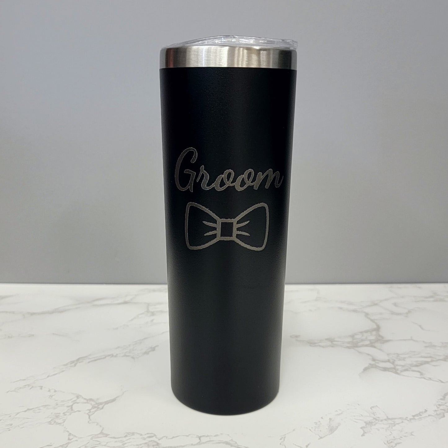 Groom with Bowtie Bow Tie Black 20oz Skinny Tumbler LA5048