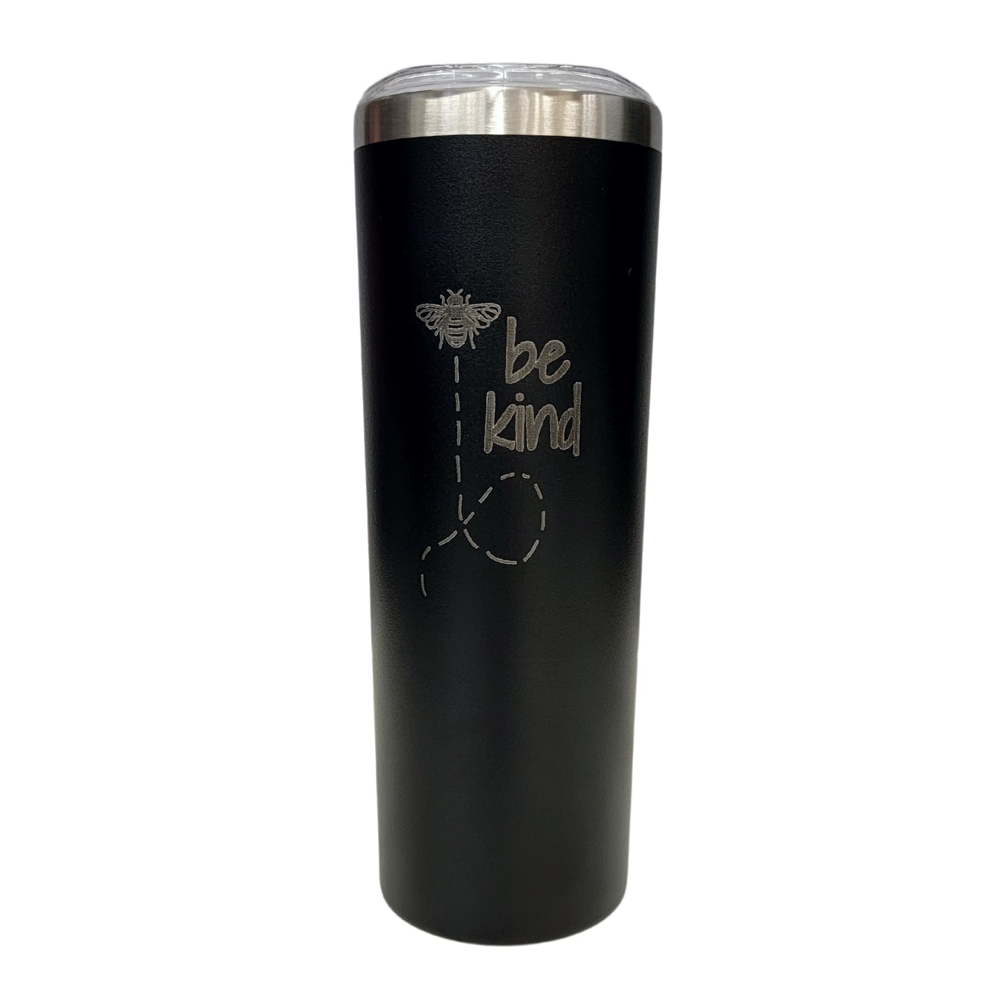 Be Kind with Buzzing Bee Black 20oz Skinny Tumbler LA5051