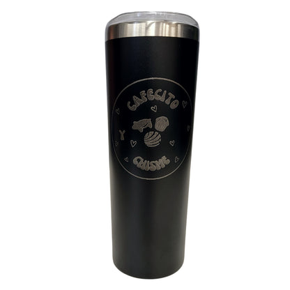 Cafecito and Chisme Concha Desserts Black 20oz Skinny Tumbler LA5059