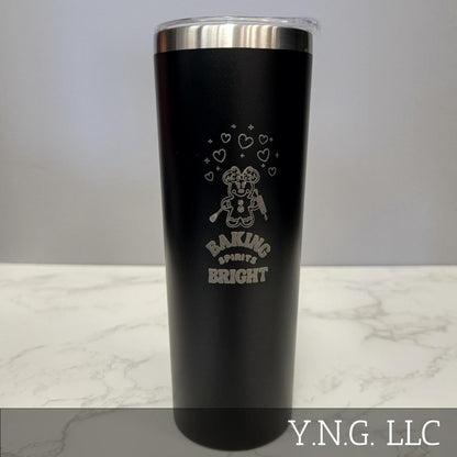 Baking Spirits Bright Minnie Theme Black 20oz Skinny Tumbler LA5061