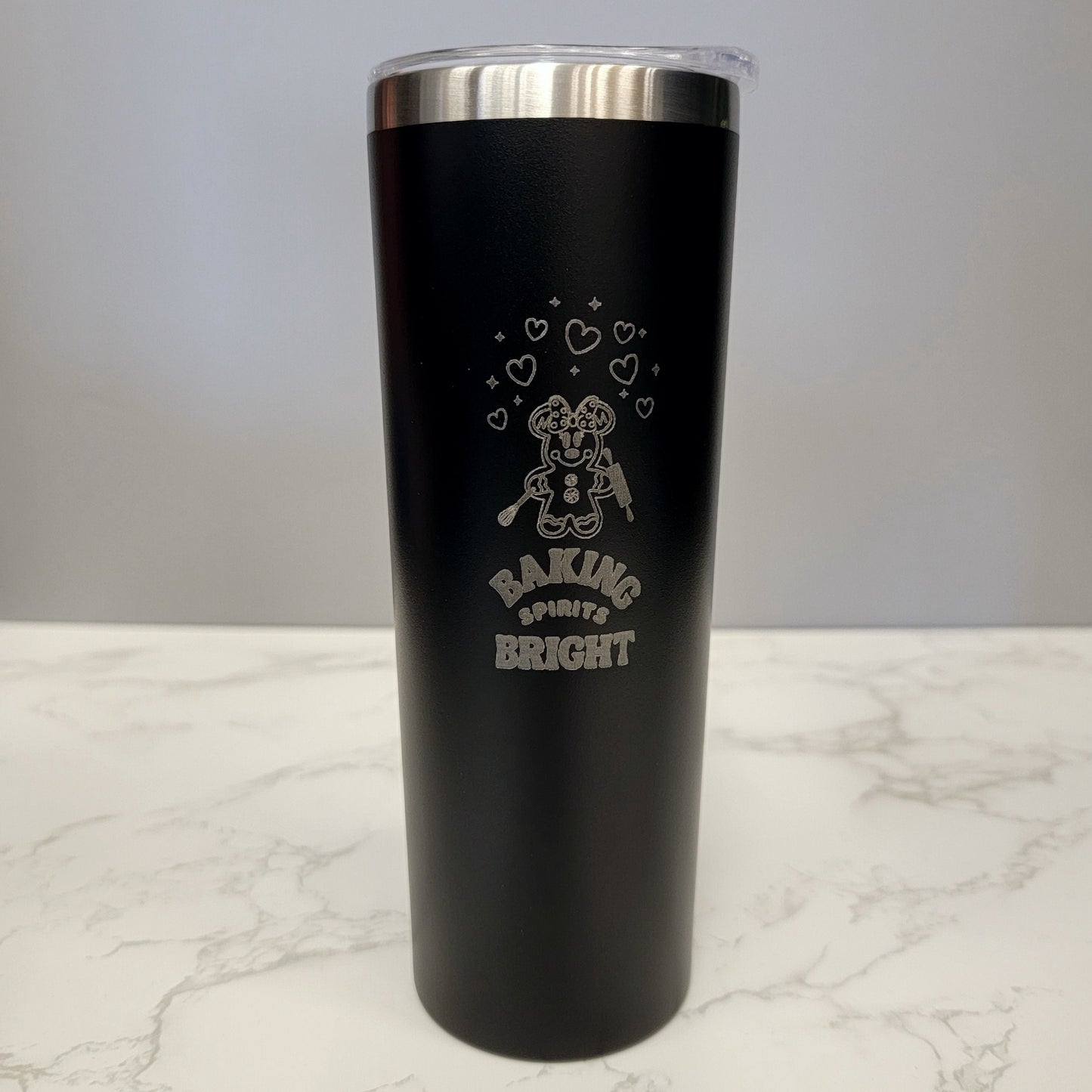 Baking Spirits Bright Minnie Theme Black 20oz Skinny Tumbler LA5061