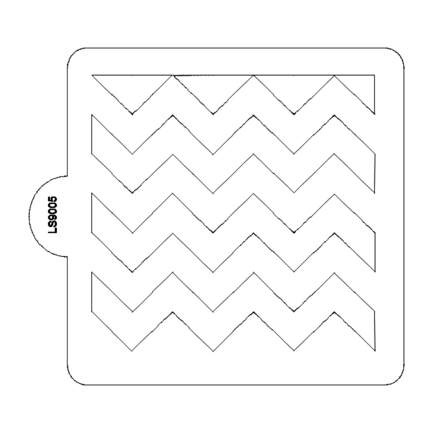 Chevron Zig Zag Pattern Stencil for Cookies or Cakes USA Made LS9005
