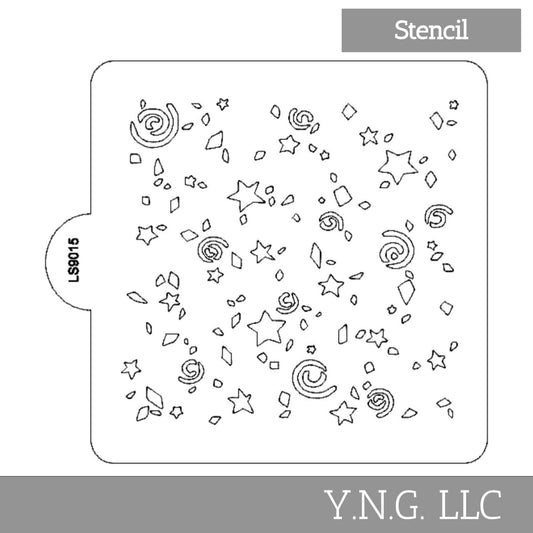 Confetti Pattern Stencil for Cookies or Cakes USA Made LS9015