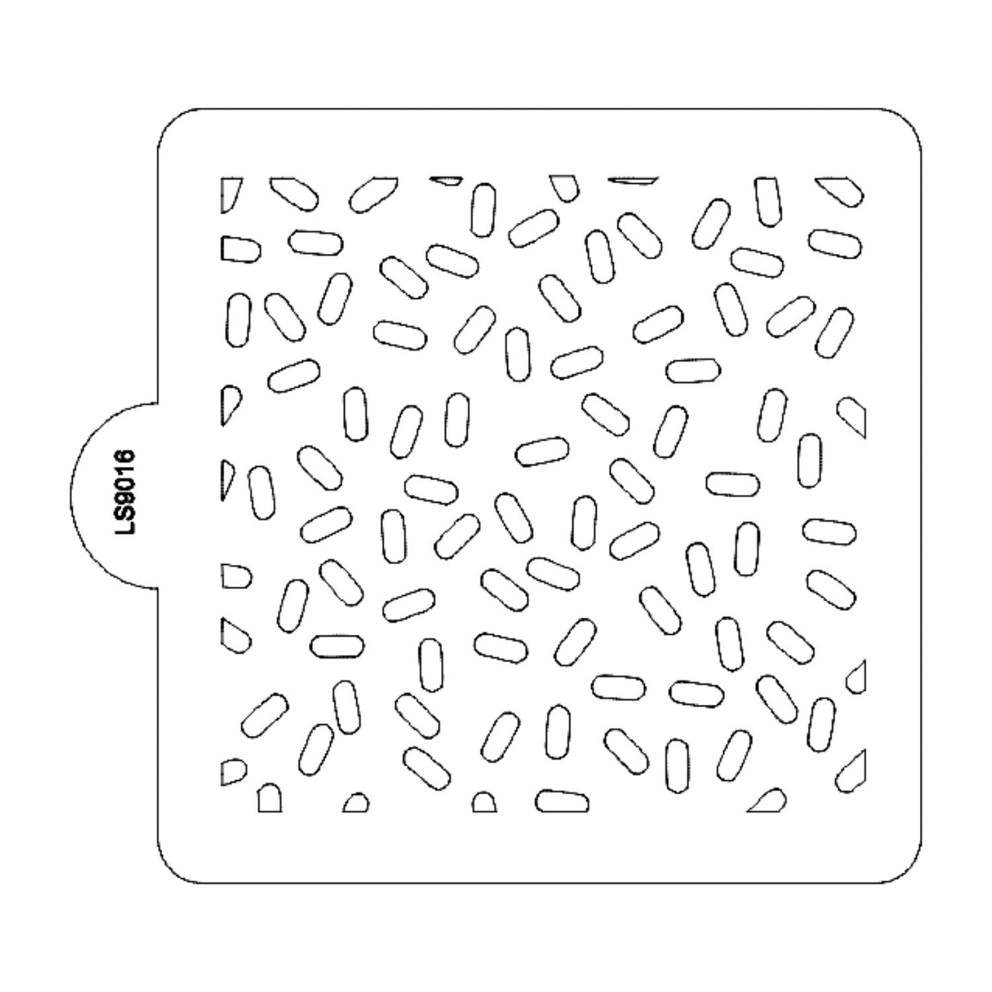 Sprinkles Topping Pattern Stencil for Cookies or Cakes USA Made LS9016