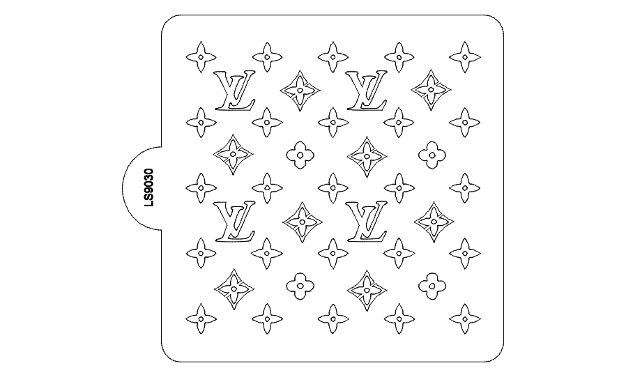 LV Design Pattern Stencil for Cookies or Cakes USA Made LS9030 – Y.N.G. LLC