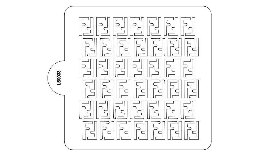 Fendi Design Pattern Stencil for Cookies or Cakes USA Made LS9033