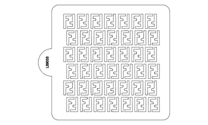 Fendi Design Pattern Stencil for Cookies or Cakes USA Made LS9033