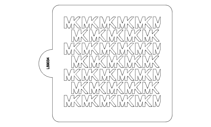 MK Design Pattern Stencil for Cookies or Cakes USA Made LS9034