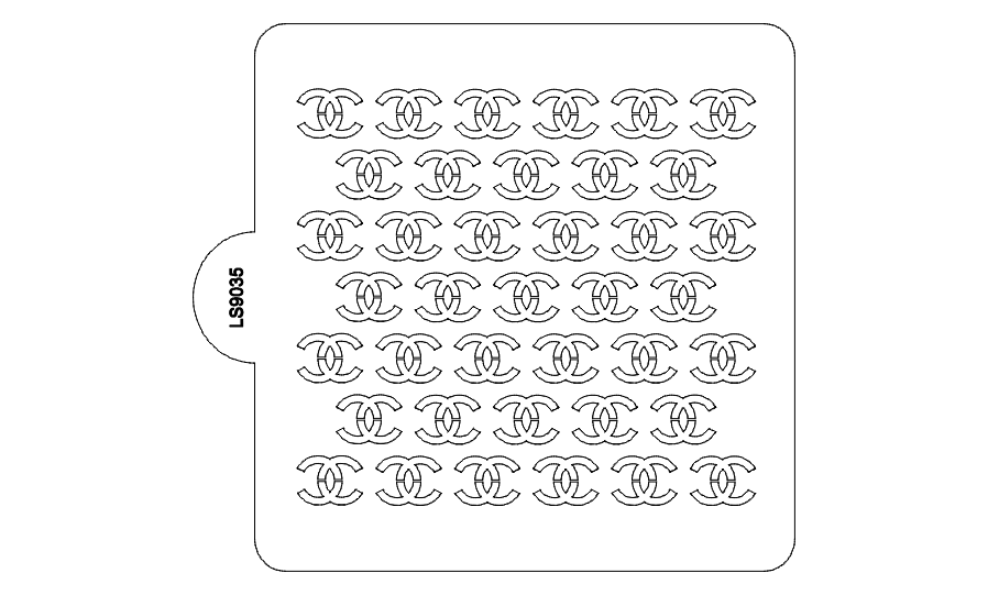 Chanel Design Pattern Stencil for Cookies or Cakes USA Made LS9035