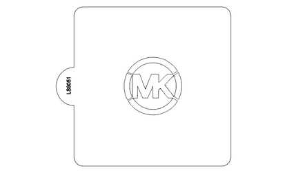 MK Symbol Design Stencil for Cookies or Cakes USA Made LS9051