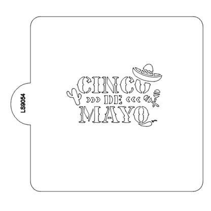 Cinco de Mayo Party Design Stencil for Cookies or Cake USA Made LS9054