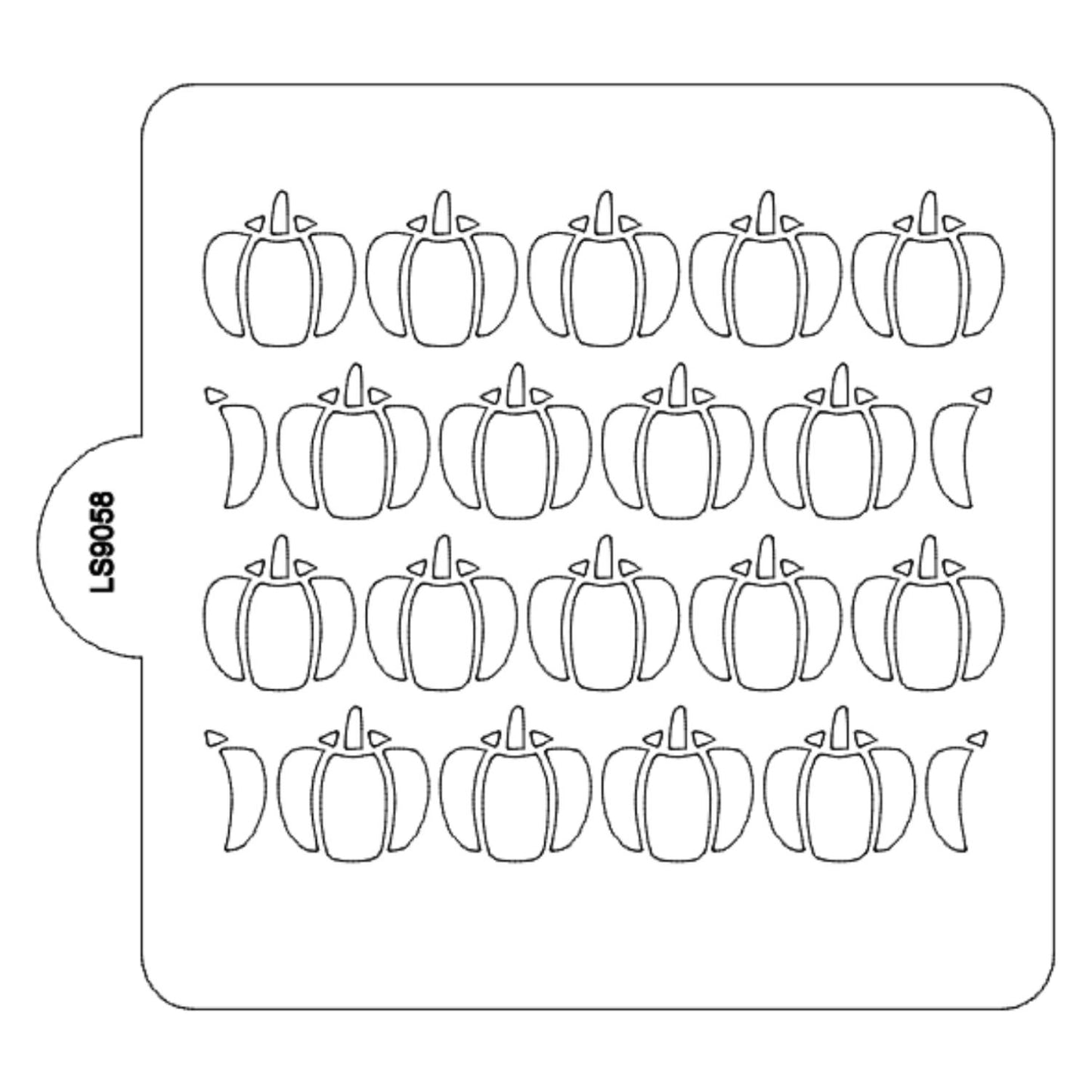 Pumpkin Pattern Stencil for Cookies or Cakes USA Made LS9058
