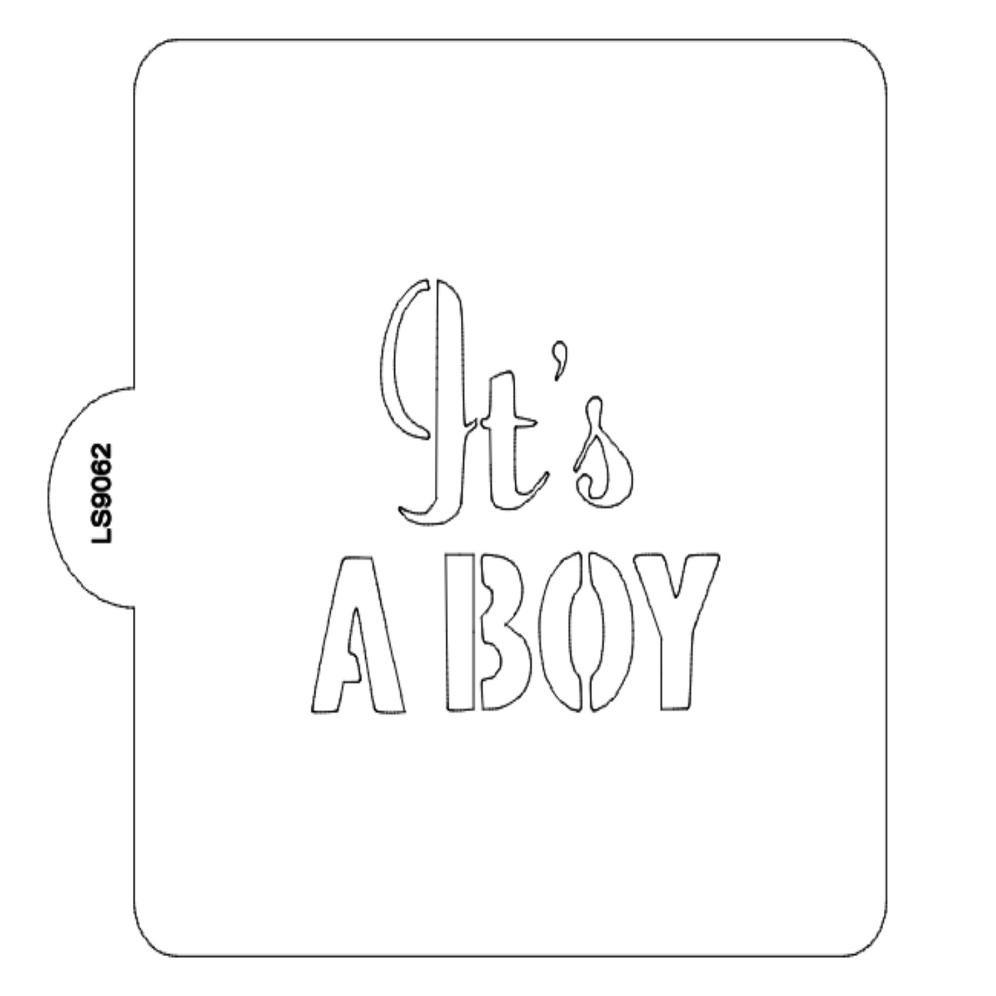 Its A Boy Baby Shower Stencil for Cookies or Cakes USA Made LS9062