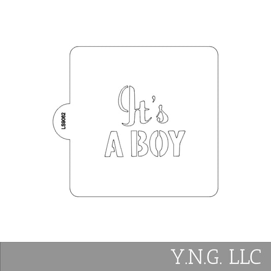 Its A Boy Baby Shower Stencil for Cookies or Cakes USA Made LS9062