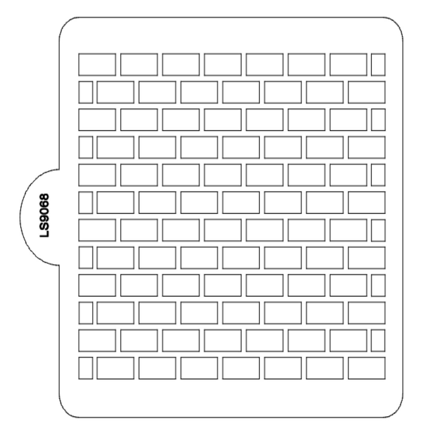 Bricks Rectangle Pattern Stencil for Cookies or Cakes USA Made LS9068