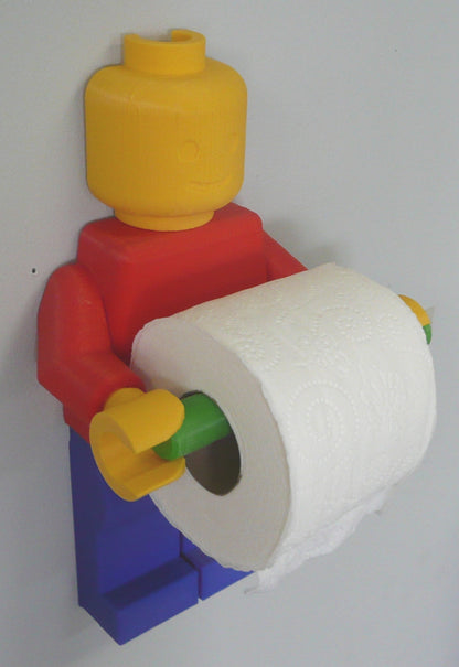 Lego Man Toilet Paper Holder Bathroom Mount or Stand 3D Printed USA PR329