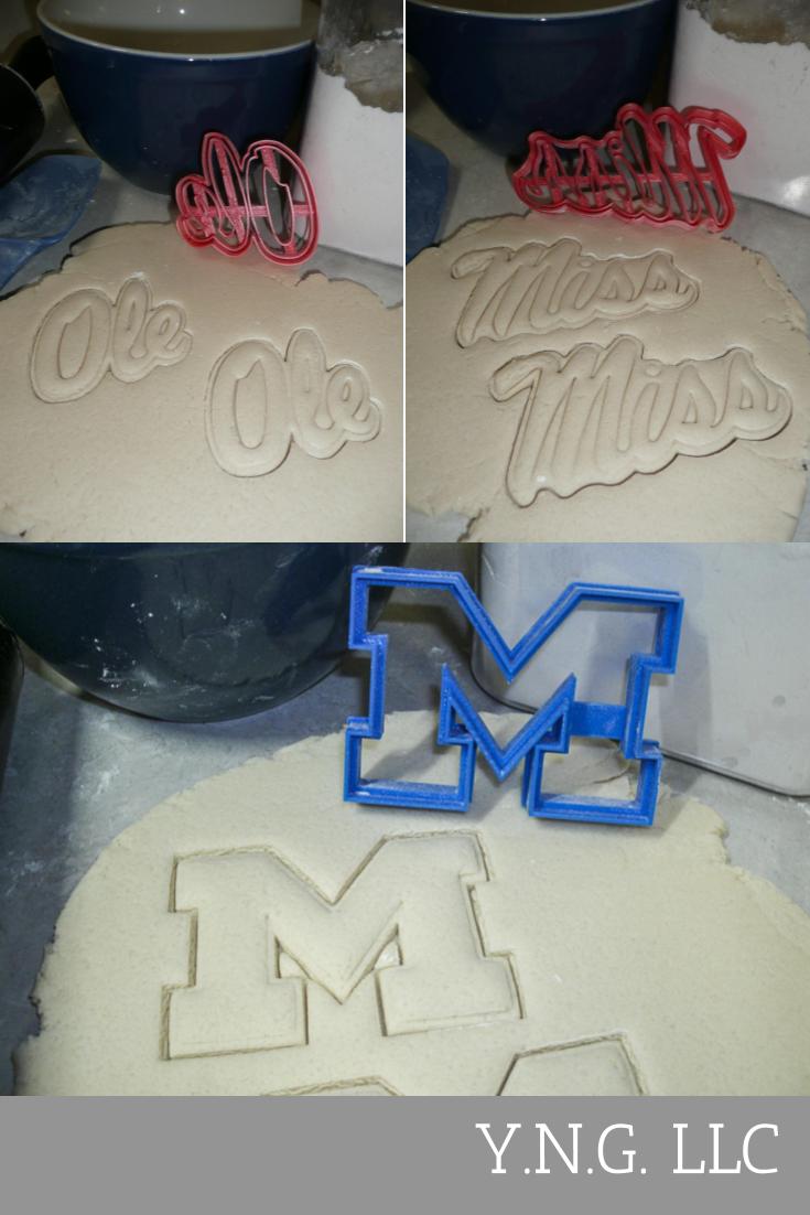 Ole Miss University Of Mississippi Athletics Set Of 3 Cookie Cutters USA PR1316