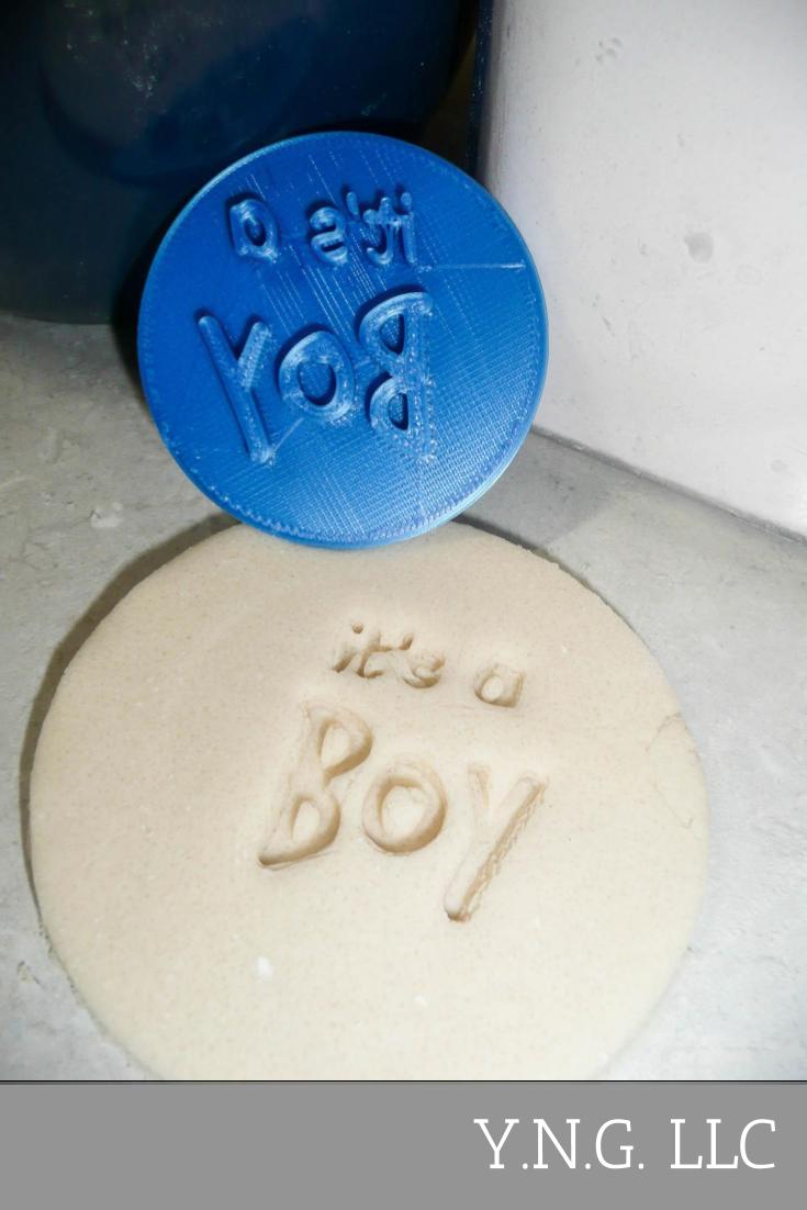 Its A Boy Text Words Baby Shower Gender Reveal Cookie Stamp Embosser USA PR2823
