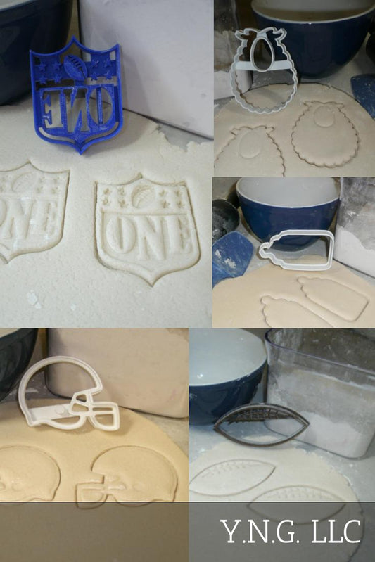 First 1st Birthday Party NFL Football Theme Set Of 5 Cookie Cutters USA PR1240