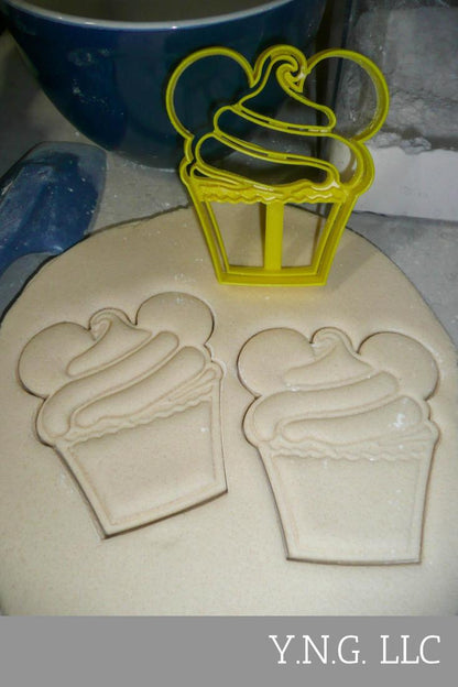 Mickey Mouse Ears Cupcake Cake Dessert Snack Food Cookie Cutter USA PR3311
