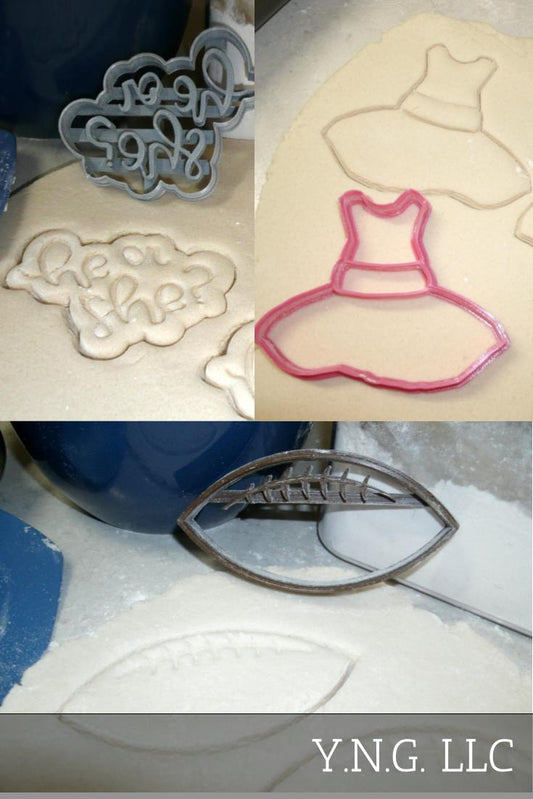 Touchdowns Or Tutus Gender Reveal Baby Shower Set Of 3 Cookie Cutters USA PR1209