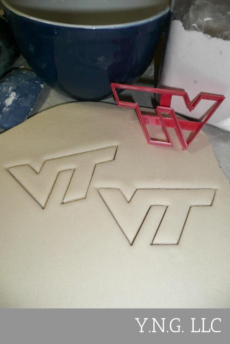 Virginia Tech University VT Letters Sports Athletics Cookie Cutter USA PR3283