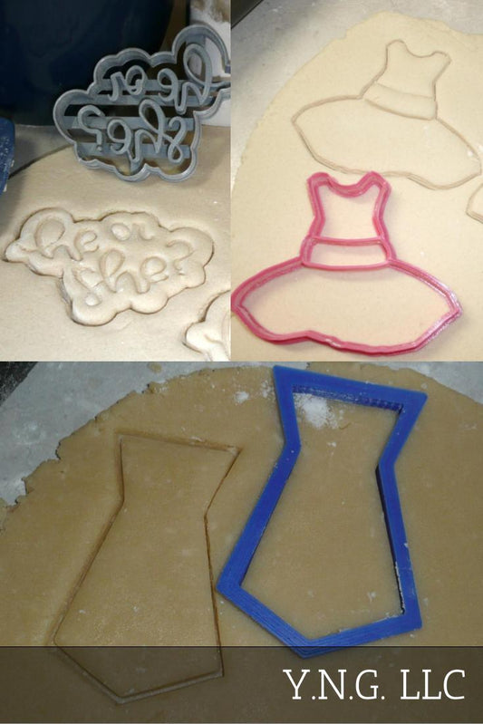 Ties Or Tutus Gender Reveal Baby Shower Set Of 3 Cookie Cutters USA PR1208