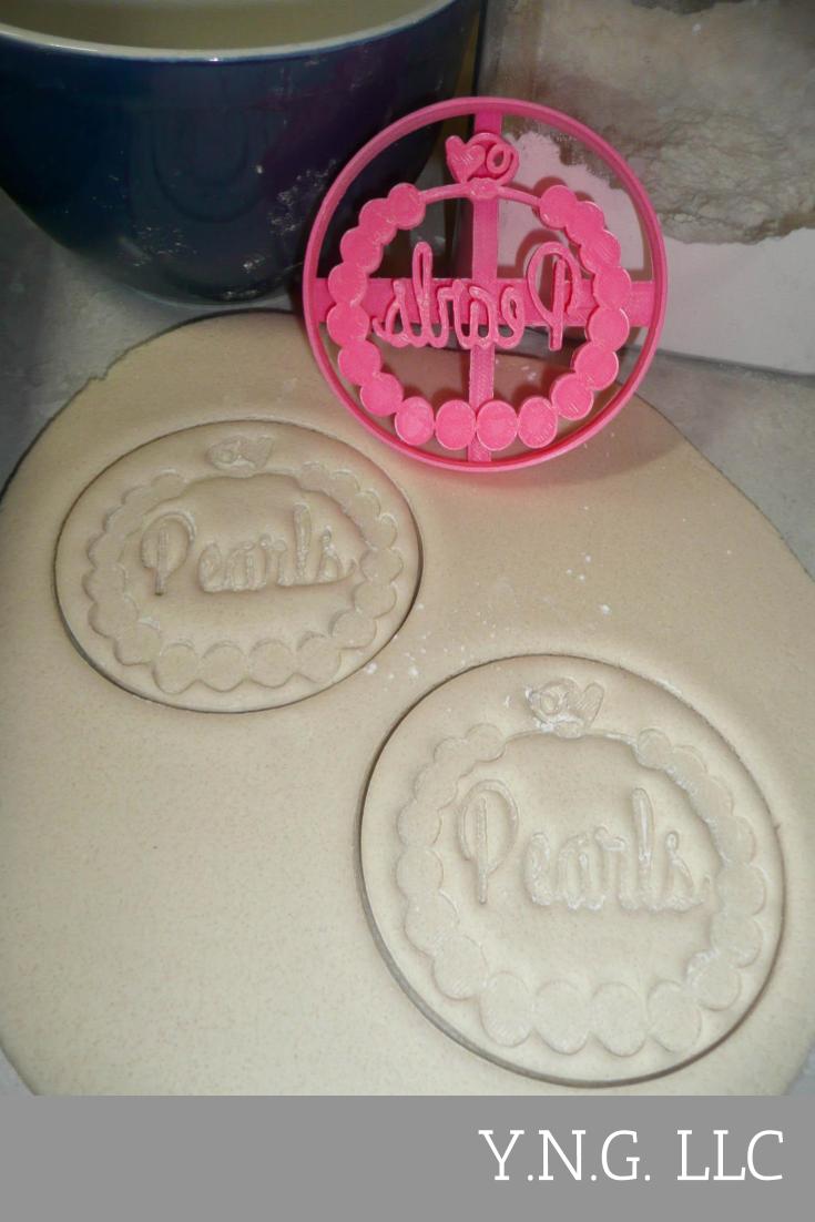 Pearls Fashion Girl Baby Shower Gender Reveal Cookie Cutter USA PR3027