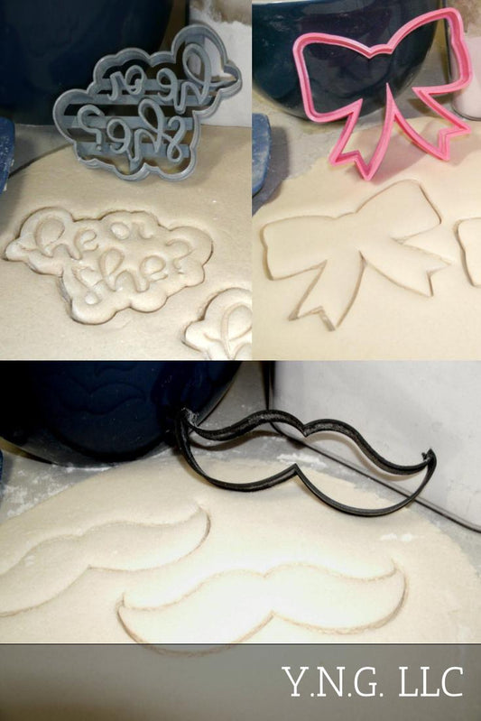 Sister Or Mister Gender Reveal Baby Shower Set Of 3 Cookie Cutters USA PR1207