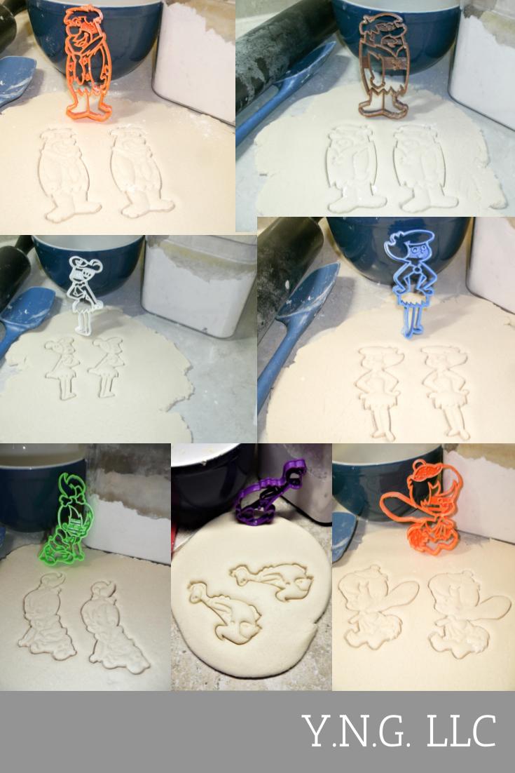 Flintstones Cartoon Characters Stone Age Set Of 7 Cookie Cutters USA PR1175