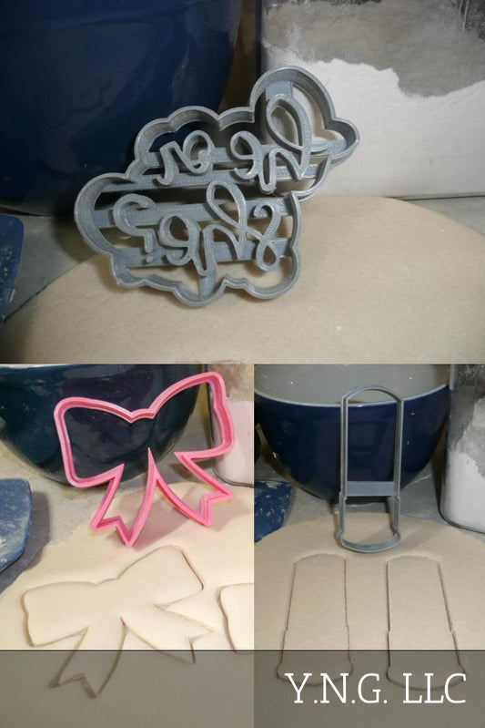 Bullets Or Bows Gender Reveal Baby Shower Set Of 3 Cookie Cutters USA PR1301