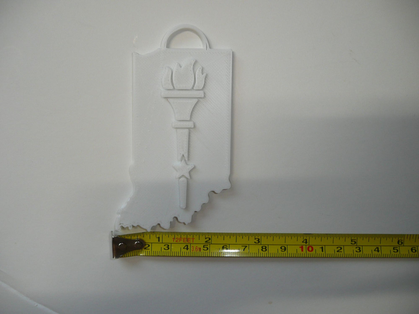 Indiana State Outline with Torch Detail Ornament Christmas Decor USA PR2740