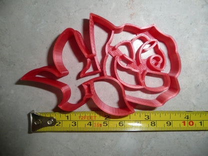 Rose With Stem Flower Plant Valentines Day Sweetheart Cookie Cutter USA PR2907