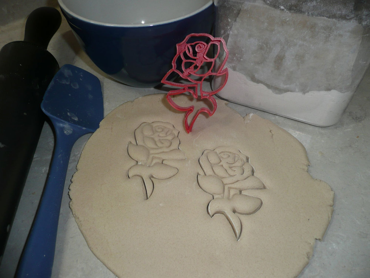 Rose With Stem Flower Plant Valentines Day Sweetheart Cookie Cutter USA PR2907
