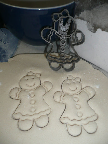 Gingerbread Girl With Dress And Bow Details Christmas Cookie Cutter USA PR3212