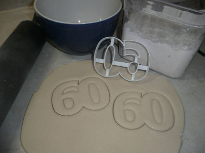 Number 60 Sixty Anniversary Birthday Sports Party Cookie Cutter USA PR108-60
