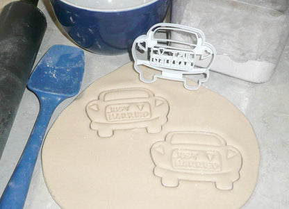 Just Married Sign On Wedding Getaway Car Newlyweds Cookie Cutter USA PR3012