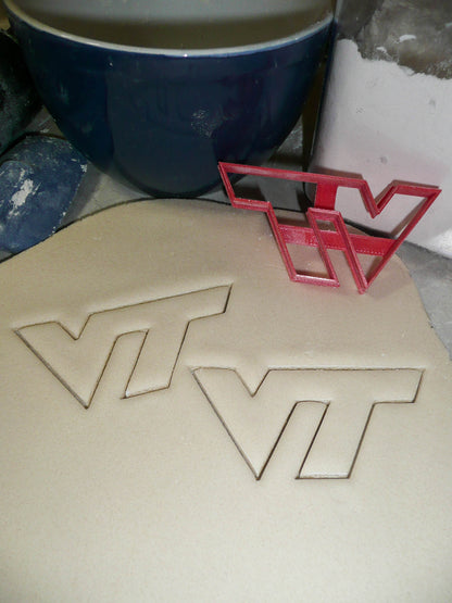 Virginia Tech University VT Letters Sports Athletics Cookie Cutter USA PR3283