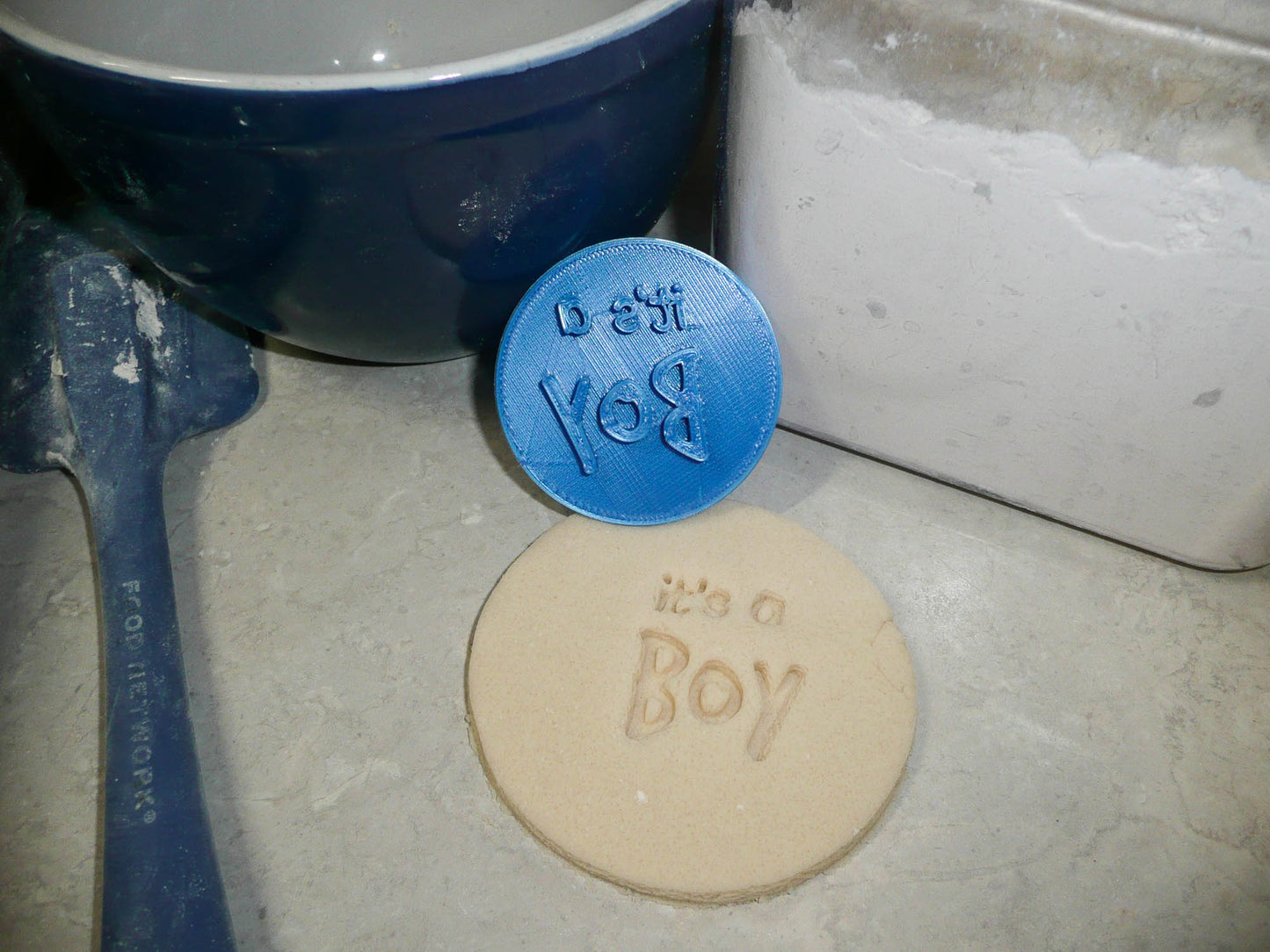 Its A Boy Text Words Baby Shower Gender Reveal Cookie Stamp Embosser USA PR2823